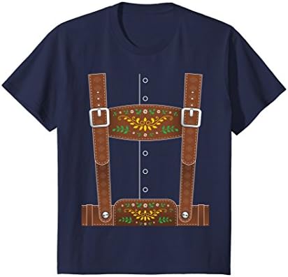 Kids Lederhosen Oktoberfest T-Shirt or Halloween Costume 6 Navy
