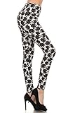 Leggings Depot Ultra Soft Women's Popular BEST Printed Fashion Leggings Batch8 (Black Elephant)