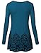 Lotusmile Cotton Tunics for Women, Basic Floral Print Swing Top, Long Sleeve Round Neck A Line Casual Loose (XX-Large, Dark Cyan)