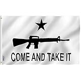 Anley Fly Breeze 3x5 Foot M-4 Gonzales Come and Take It Flag - Vivid Color and UV Fade Resistant - Canvas Header and Double Stitched - M4 Carbine Flags Polyester with Brass Grommets 3 X 5 Ft