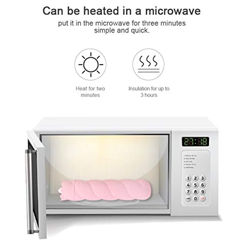 2 in1 Microwave Heating Bottle Silicone Hot Water Bag/Refrigerator Cold Ice Bag for Pain Relief, Hot & Cold Therapies - Gift for Birthday, Christmas, Valentine's Day, Gift (Pink with Cover) - Thumbnail 4