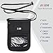 BUBM Unisex Travel Neck Pouch Wallet with RFID Blocking Passport Holder to Keep Your Cash and Documents Safe Black