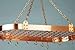 Medium Gauge Oval Hanging Pot Rack with Grid & 12 Hooks