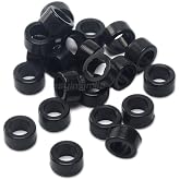 Dental Color Code Ring Band Silicone Hygienist Instrument Code Rings S/L Autoclavable 135&ordm;C (S, Black)