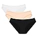 Ekouaer Women's Soft Stretch Low Rise Hipster Panties Underwear 3 Pack,Size 6/Medium