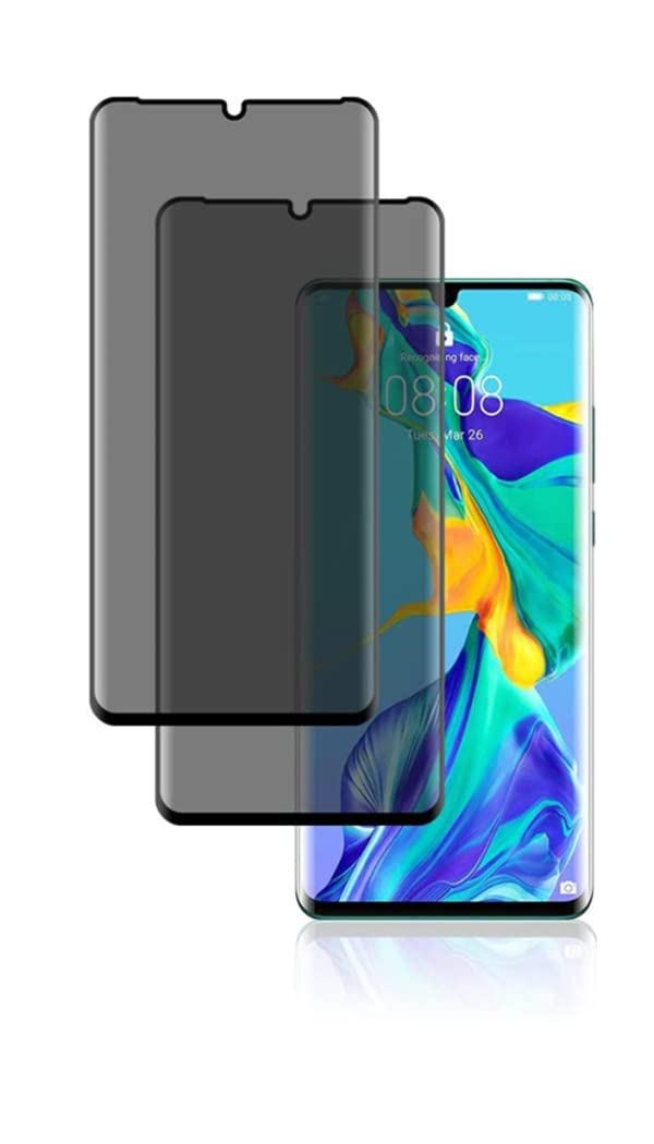 Hkess 2 x Tempered Glass Anti-Spy with Huawei P30 Pro - Anti Spy Protection Film 9H Hardness, Privacy Screen Protector, 3D Screen Protector