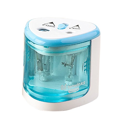 Double-hole Tub Portable Electronic Pencil Sharpener with Battery For Kids, Students (Batteries not included)
