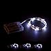3 Sets RTGS 20 Cold White Color Micro LED String Lights Battery Operated on 7 Feet Silver Color Wire