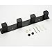 Coat Hook Rack Wall Mounted Hook Rail Robe Hanger Stainless Steel with 4 Heavy Duty Hooks Bathroom Kitchen Towel Holder, Rubber Matte Black MARMOLUX ACC