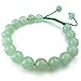 KONOV Mens Womens Natural Gemstone Crystal Aventurine Bracelet, 7-9 inch Adjustable, Green