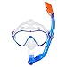 Kids Snorkel Set, Children Anti-Fog Diving Mask Swimming Goggles Semi-Dry Snorkel Equipment Snorkeling Packages Swimming Gear for Youth Boys Girls Age 5-10 (Blue)