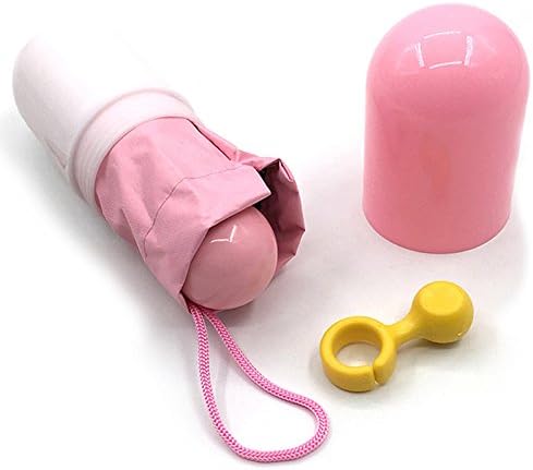 visnfa Umbrella Ultra Mini and Light with a Cute Capsule Case and not only umbrella but also Anti-UV Sun Umbrella (Pink)