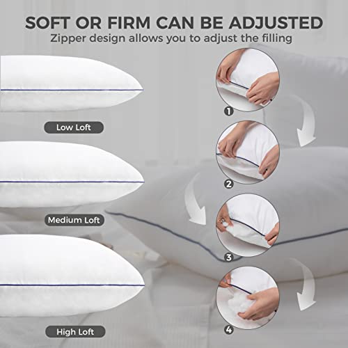 Pinktail Standard Size Bed Pillows Set of 2, 400 Thread Count 100