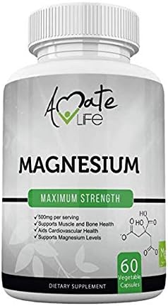 Magnesium Citrate Oxide Supplement 500mg Capsules High Absorption Complex for Bone, Brain & Heart Health Supplements for Men & Women 60 Vegetable Capsules Non-GMO & Made The USA by Amate Life