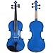 ADM 4/4 Full Size Handcrafted Solid Wood Student Acoustic Violin Starter Kit(with Violin Hard Case, Bow, Extra Strings, Rosin, Bridges, Polishing Cloth), Popular Violin Package for Beginners, Blue