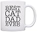 ThisWear Cat Lover Gifts Best Cat Dad Ever Pet Owner Rescue Gift 11oz Ceramic Coffee Mug with Handle White