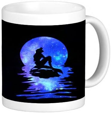Popular Mermaid Purple Moon and Stars Print 11 ounce Ceramic Coffee Mug Tea Cup