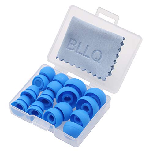 BLLQ Blue Ear Buds Tips Earpads for Beats Powerbeats3, Eartips 16PCS 8 Pairs with 4 Size Options for Powerbeats3 Blue pbe16