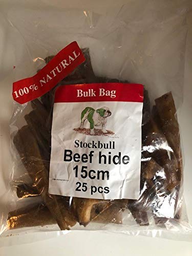 100% Natural Beef Hide 15cm Bulk Bag (Pack of 25).