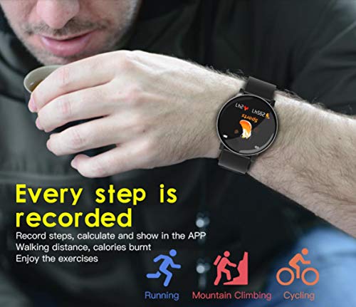 YZJ Fitness Tracker with Blood Pressure Monitor ,Activity Tracker Watch with Heart Rate Monitor,1.3 inch IPS Color Screen Pedometer,IP67 Waterproof Weather Display Calories Sleep Monitor