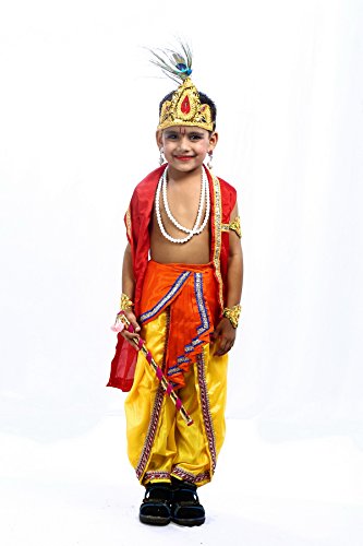 Shree Balaji Dress Big Boys' Lord Krishna Dress Fancy Dress Cosplay Costume