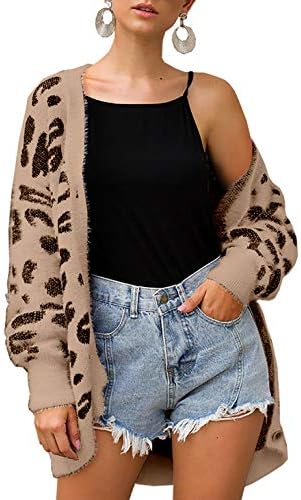 BTFBM Women Fashion Leopard Print Button Down Long Sleeve Soft Loose Knit Sweater Cardigan Coat Fall Winter Outwear 1 BTFBM Women Fashion Leopard Print Button Down Long Sleeve Soft Loose Knit Sweater Cardigan Coat Fall Winter Outwear