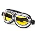 SAYFUT Sports Vintage Pilot Style Motorcycle Cruiser Scooter Goggle Yellow Lens