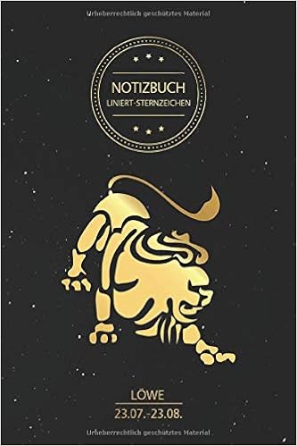 Sternzeichen Lowe Notizbuch Liniert Schwarzes Liniertes Notizbuch