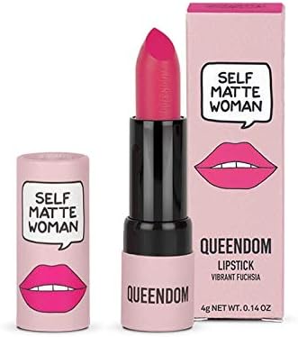 Queendom Self Matte Woman Lipstick, Vibrant Fuchsia Shade | Matte Finish & Long Lasting Lipstick | Cruelty Free, Paraben Free