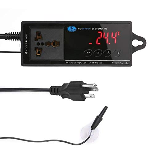 Aolvo Digital Heat Mat Reptile Thermostat Temperature Controller for Seed Germination, Reptiles and Brewing, 40-108 °F