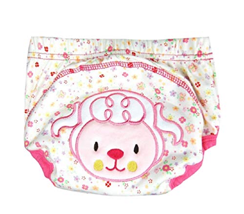 Goodkids Baby Toddler Breathable Cotton Training Pants Waterproof Cartoon 4 Pcs Potty Shorts Underwear (Ssrb 90)