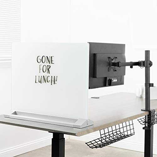VIVO Freestanding Glass 23 x 19 inch Desktop Dry Erase Board, Privacy Divider, DoubleSided