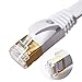 NCElec Flat STP Cat7 Ethernet Cable, Safe for in-Wall and Outdoor Use (100Ft, White)