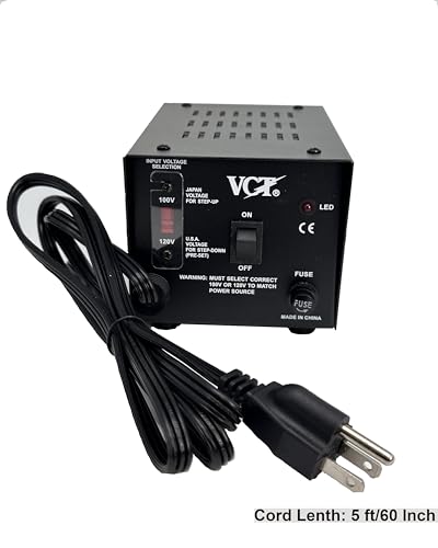VCT VT-1000J - Japanese Step Up/Down Voltage Transformer Converts Japan 100 Volts To 120Volts OR Vice Versa -1000 Watt,black