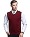 Kinlonsair Mens Casual Slim Fit Solid Lightweight V-Neck Sweater Vest