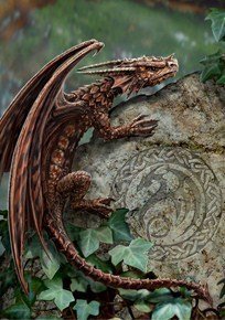 Spiny Woodland Hopper - Anne Stokes Greetings Card - Fantasy Gothic Dragon on Rock