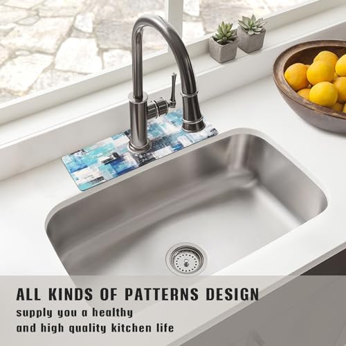 PC Kitchen Sink Faucet Absorbent Mat, Canvas Splash Guard Behind