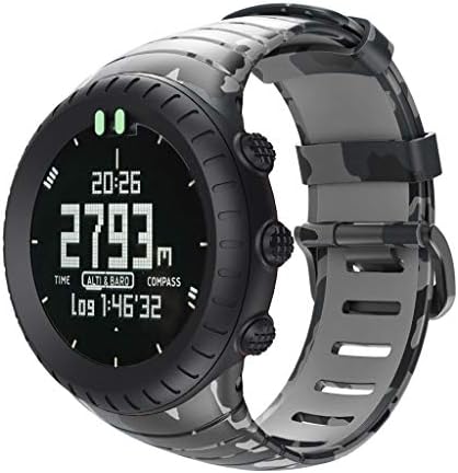 OUFENLI Watch Band for SUUNTO Core Smart Watch,Sports Silicone Wristband Quick Release Bracelet for SUUNTO Core Smart Watch (Gray)