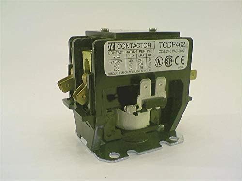SHAMROCK CONTROLS TCDP402-U6 Definite Purpose CONTACTOR INDUCTIVE:40AMP RESISTIVE:50AMP 2POLE 240VAC Coil 60HZ