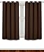 Utopia Bedding Blackout Curtains for Bedroom, Grommet Window Curtains 63 Inch Length 2 Panels Thermal Insulated Drapes for Living Room (Chocolate, 52W x 63L Inches)