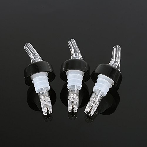 Automatic Measure Liquor Pourers, Plastic Measured Liquor Spirit Pourer Free Flow Wine Bottle Pour Spout Stopper Transparent for Home Bar (Transparent, 3)