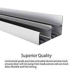 JUBEST Bypass Sliding Door Hardware 48", Aluminum