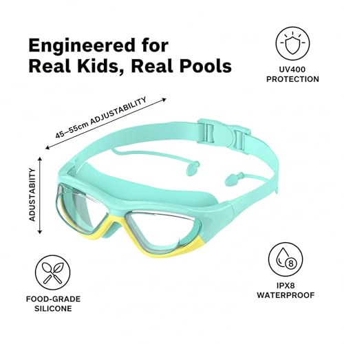 Seaflar General Purpose Anti-Fog Swimming Goggles | UV Protection, Waterproof, Silicone Gasket | Swimming Goggles for Kids Ages 6-14