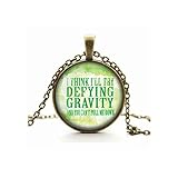 Wicked The Musical NECKLACE- Defying Gravity Pendant Necklace Glass Cameo Cabochon Tile Necklace NECKLACE-