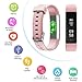 Letsfit Fitness Tracker, Slim Activity Tracker with Heart Rate Monitor, Pedometer Watch, Sleep Monitor, Step Counter, Calorie Counter, Waterproof Fitness Band for Kids Women and Men (Pink) (Pink)