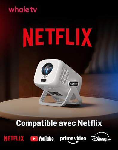 Xgody N5 Video Projector – 1080P Mini Video Projector Compatible with Netflix, Autofocus & Auto Keystone Correction, WiFi6 Bluetooth5.4, 4K Portable Overhead Projector, 135° Rotation Home Theater
