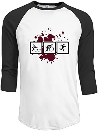 Alternative Men's Ironman Triathlon Triatlon Plain Raglan Shirt 3/4 Sleeve Shirts