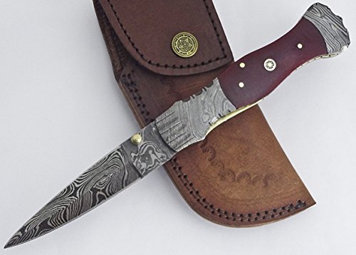 Fn-42, custom handmade damascus steel folding knife - c…