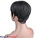 Rossy&Nancy 100% Real Virgin Remy Human Hair Free Part Short Stylish Wig with Bangs for Ladies Black Women
