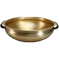 Serene Spaces Living Gold Handi Bowl: Hammered Texture, Decor for Living Rooms, Entryways, Restaurants, Indian Wedding. Table Centerpiece in Aluminum or Brass, Aluminum, 5" Tall & 15.5" Dia